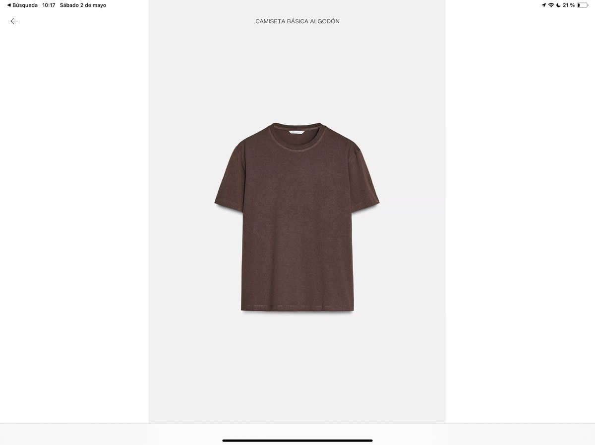 Camiseta marrón chocolate de manga corta
