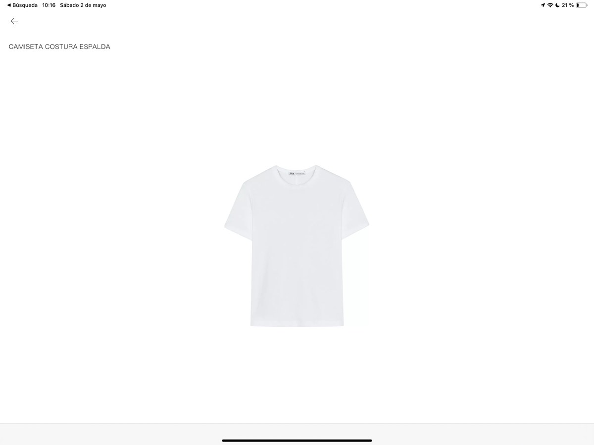 Camiseta blanca básica de manga corta