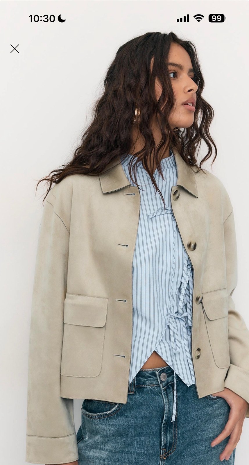 Sobrecamisa beige efecto ante