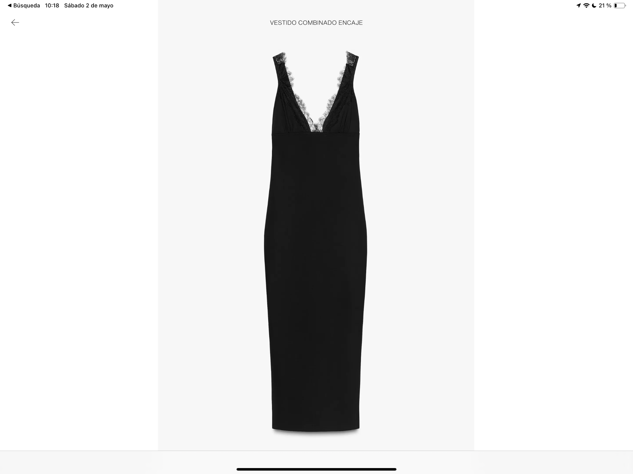 Vestido negro largo lencero con encaje