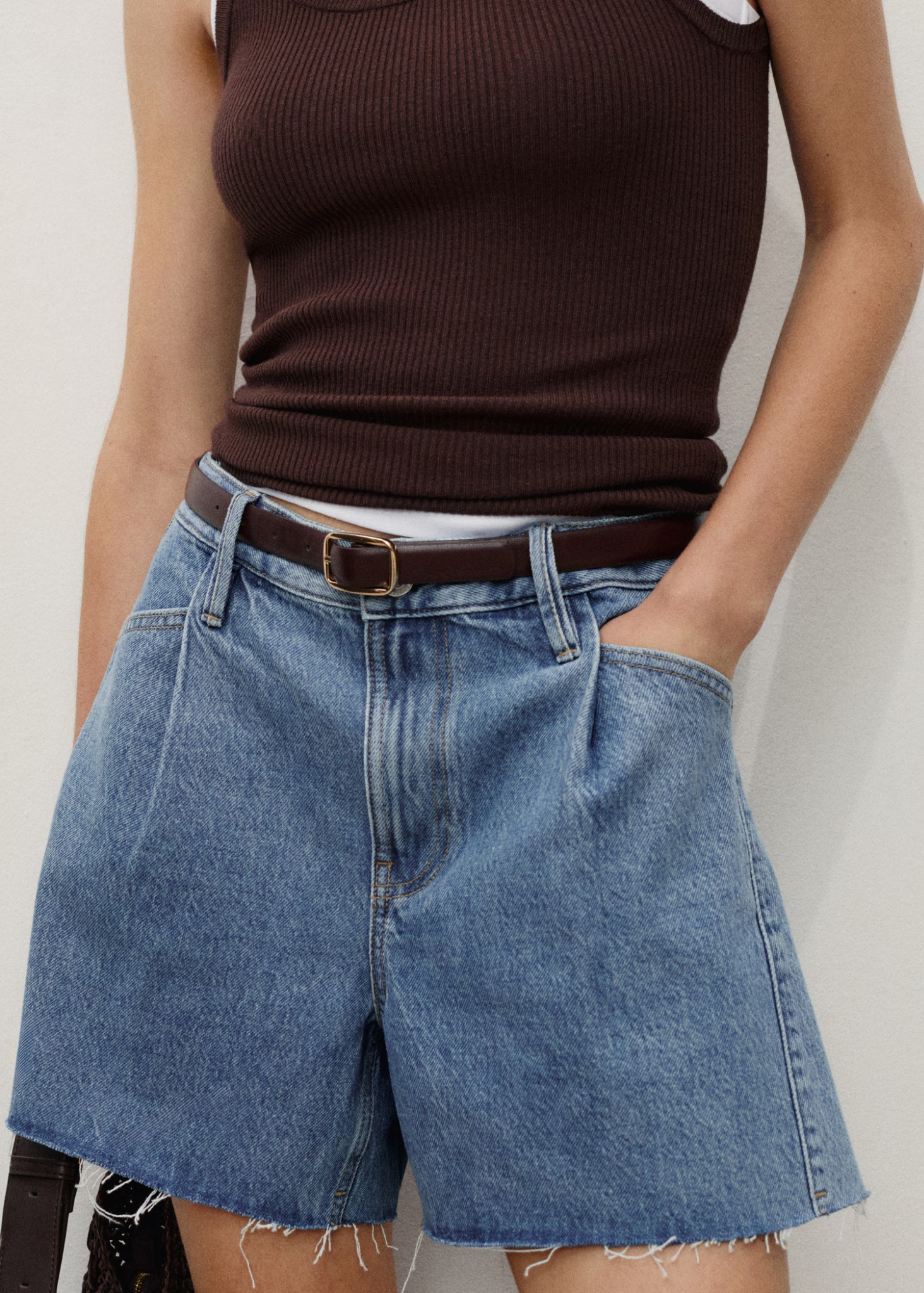Short azul vaquero amplio