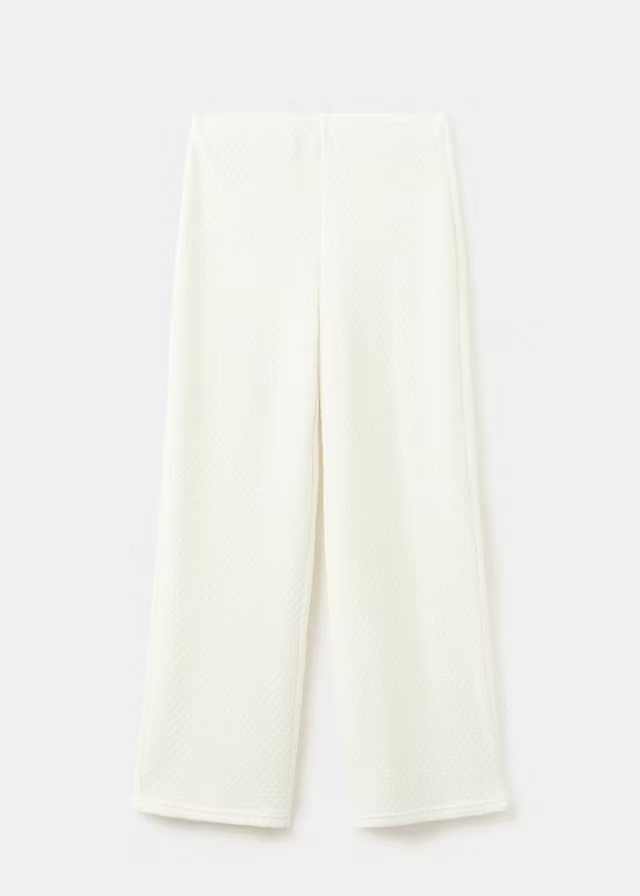 Pantalón crudo ancho texturizado