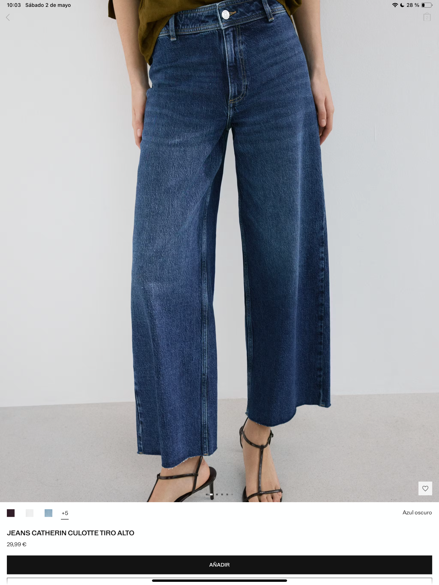 Jean azul oscuro culotte de tiro alto