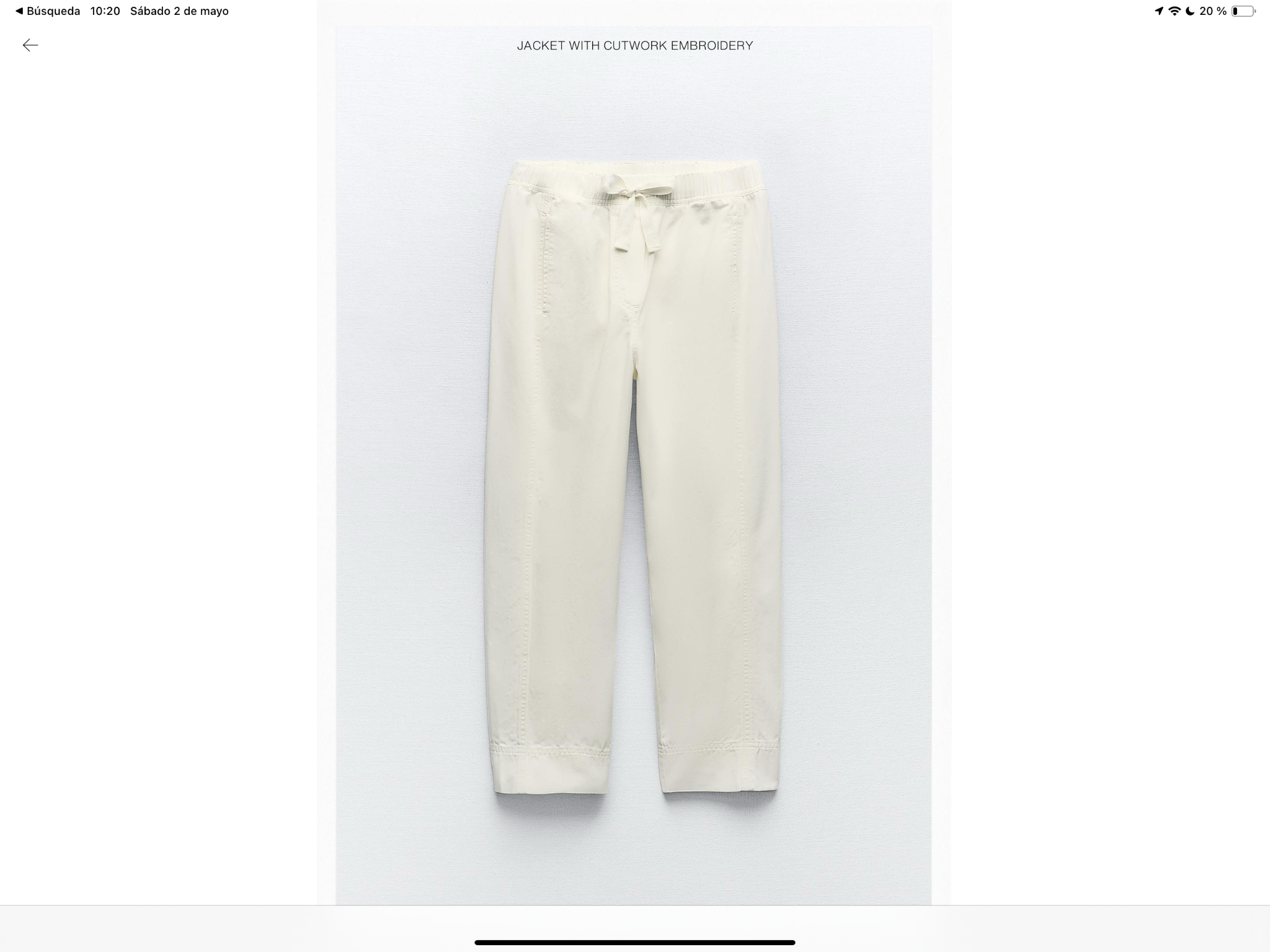 Pantalón crudo jogger con cordón