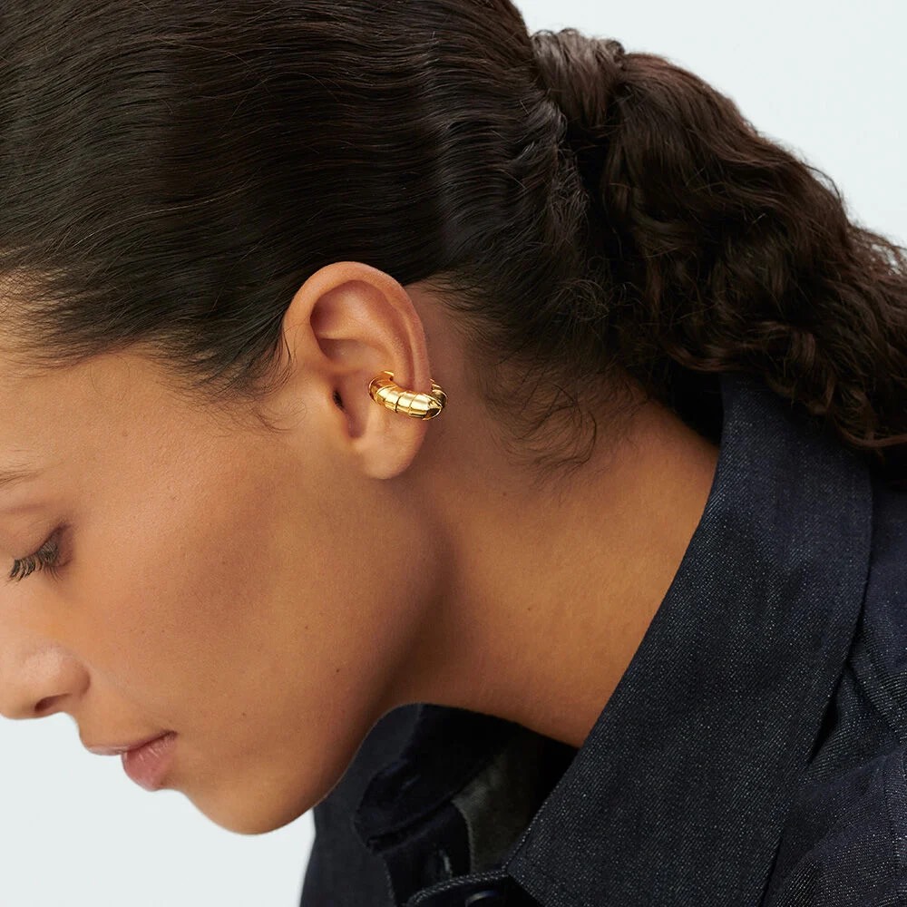 Earcuff dorado trenzado