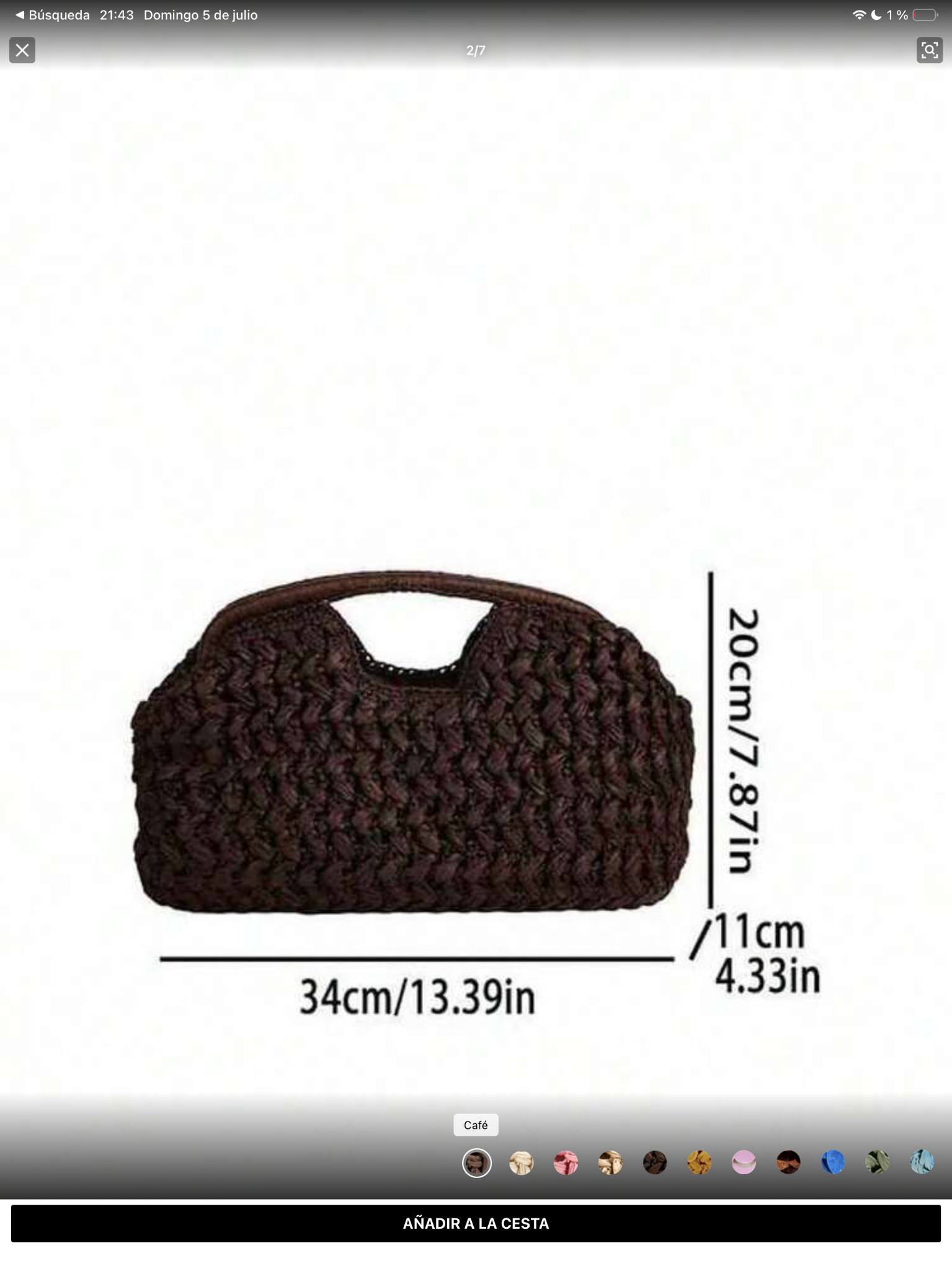 Bolso pequeño de crochet marrón